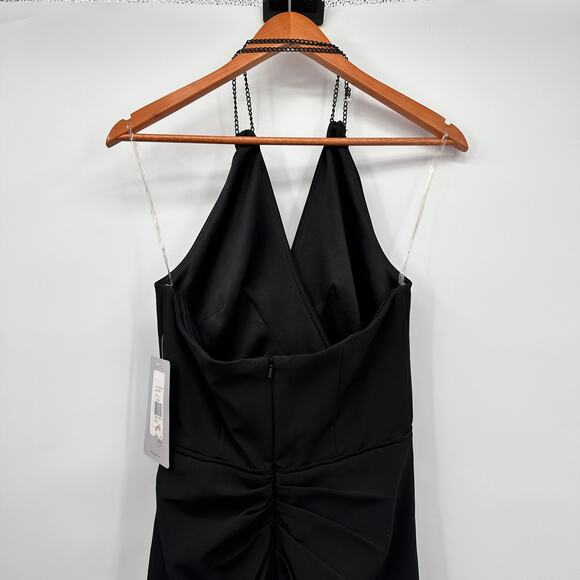 JS COLLECTIONS NWT Black Halter Full Length Gown Dress // 6 - Picture 8 of 13